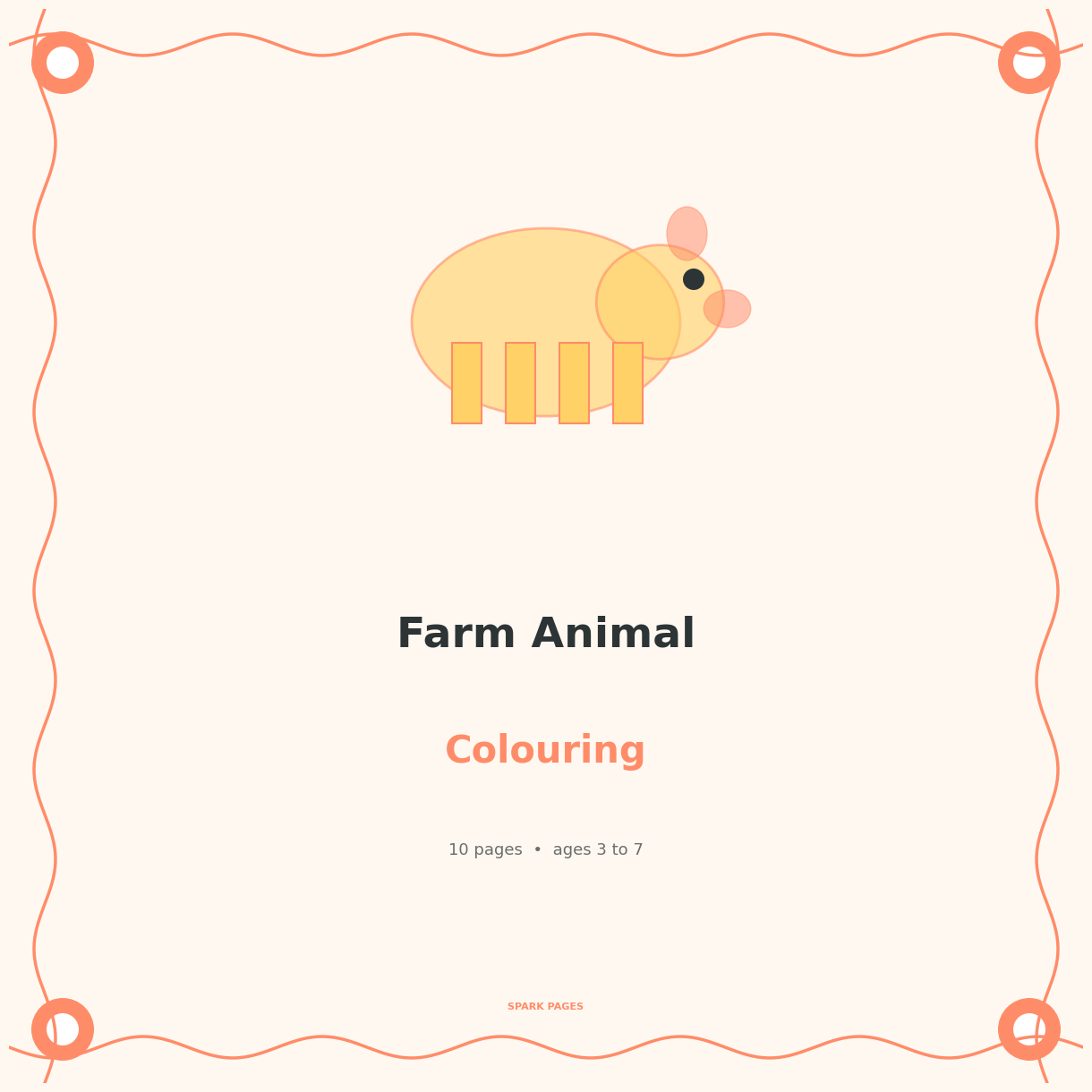 Farm Animal Colouring Pages (10 Sheets)