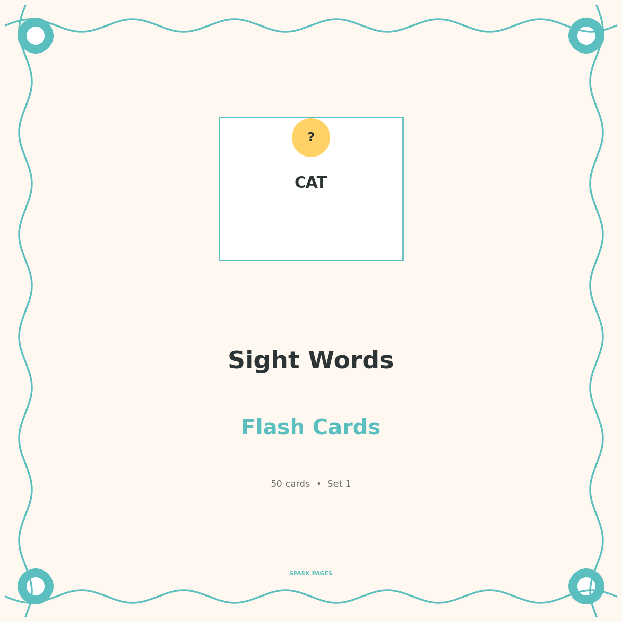 Sight Words Flash Cards, Set 1 (50 Cards)